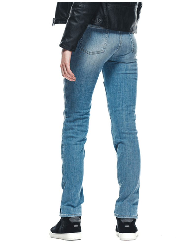 Jeansy motocyklowe damskie Dainese Denim Stone Slim Tex niebieskie