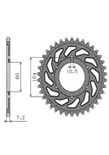 Zębatka tylna motocyklowa SUNSTAR 4359 43 Ergal Kawasaki (wybrane modele)