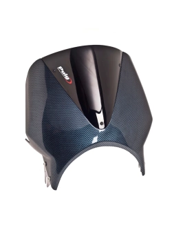 Półowiewka motocyklowa PUIG Vison Kawasaki, Honda, Moto Guzzi, Royal Enfiled, Suzuki, Triumph, Yamaha (wybrane modele) stylizowana na carbon z czarną szybą
