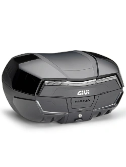 Kufer centralny Givi Monokey V58NNTB2 Maxia 5 z dodatkowym ryglem wewnętrznym, czarny z przezroczystymi odblaskami [pojemność: 58 litrów]