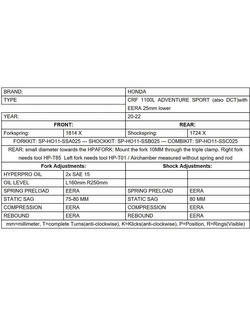 Zestaw obniżający wysokość motocykla Touratech Honda CRF1100L Africa Twin Adventure Sports (EERA) (20-) [-25 mm]