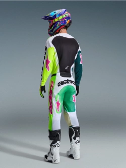 Spodnie cross Alpinestars MX Racer Portl zielono-biało-różowe