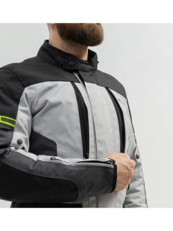 Kurtka motocyklowa tekstylna Broger Overland czarno-fluo-szara