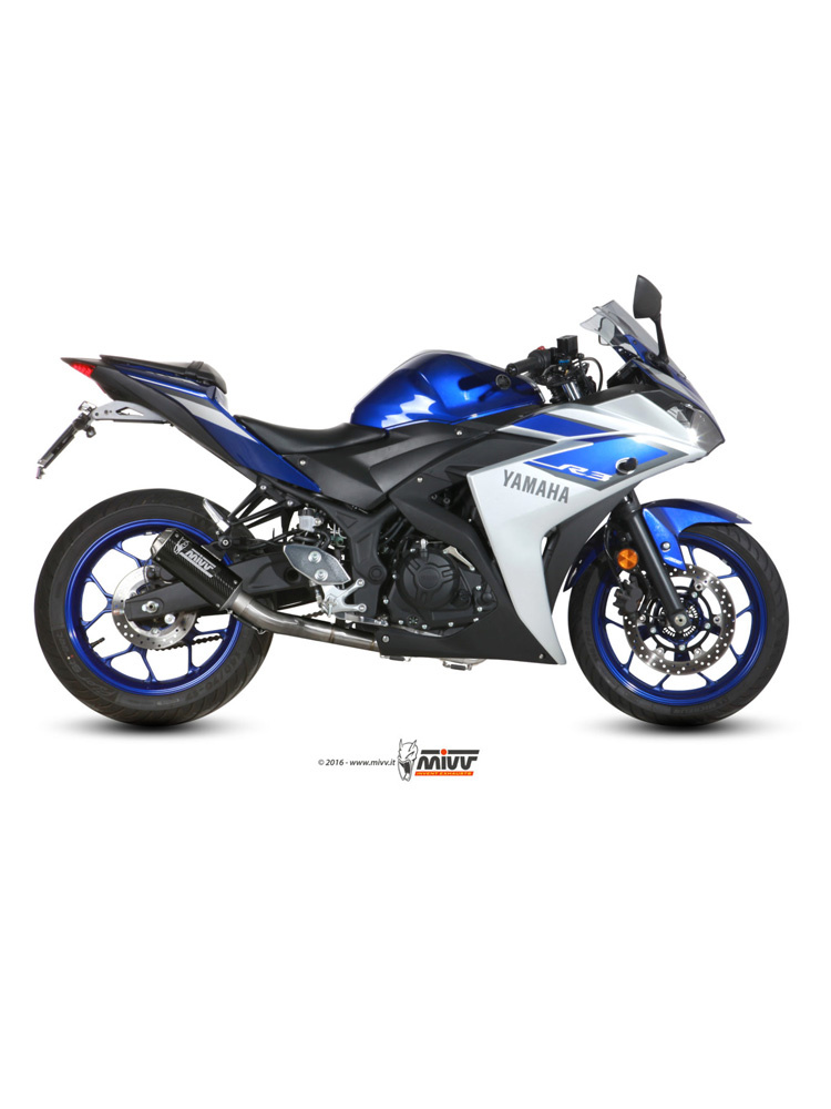 Pełny układ wydechowy (MK3) MIVV do Yamaha YZF-R25 (15-) / YZF-R3 (15-) / MT-03 (16-) carbon