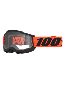 Gogle motocyklowe 100% Accuri 2 z przezroczystą szybką, czarno-pomarańczowe