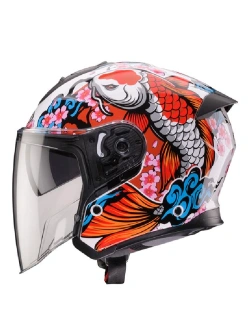 Kask otwarty Caberg Flyon II Koi czerwono-niebiesko-biały