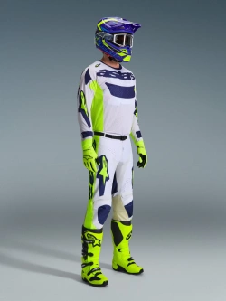 Bluza cross Alpinestars MX Racer Air Riway niebiesko-szara-fluo