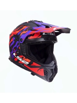 Kask enduro LS2 MX708 Fast II Grotesk fioletowo-pomarańczowy