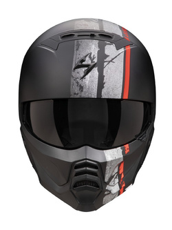 Kask modułowy Scorpion Exo-Combat II Lord czarno-czerwony matowy