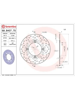 Tarcza Hamulcowa Brembo Serie Oro Fixed Prime Line Keeway Logik 125 (14-)/ Honda (wybrane modele) [śr. 240 mm]