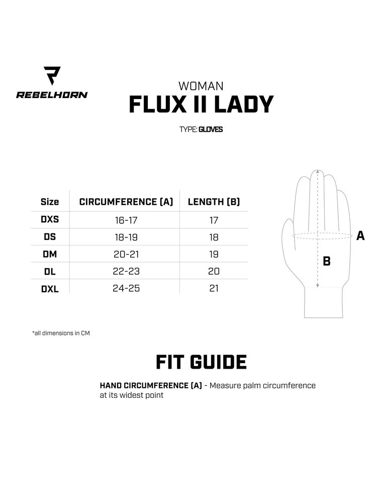 Rękawice motocyklowe damskie Rebelhorn Flux II czarno-fluo czerwone