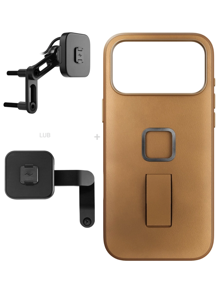 Zestaw na motocykl: etui Peak Design Mobile Everyday Clarino Loop iPhone 17 Pro Max z mocowaniem motocykla