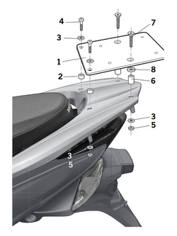 Stelaż pod kufer centralny Shad do Honda Vision 110 (11-24)