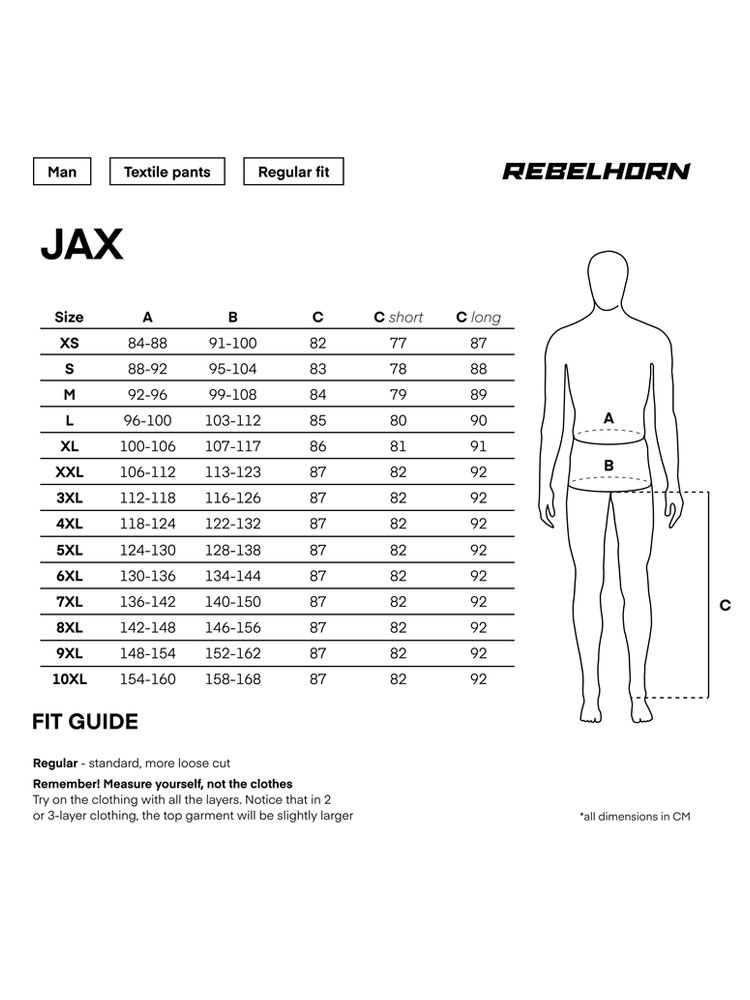 Spodnie motocyklowe tekstylne Rebelhorn Jax czarne