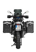 Zestaw: kufry boczne z anodowanego aluminium czarne "And-Black" Zega Evo + stelaże czarne Touratech BMW R1250GS/ R1250GS Adventure/ R1200GS (13-21)/ R1200GS Adventure (14-21) (38+45L)