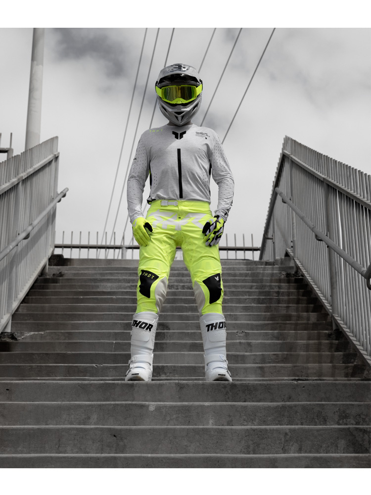 Kask enduro Thor Reflex Sport Riot szaro-żółty