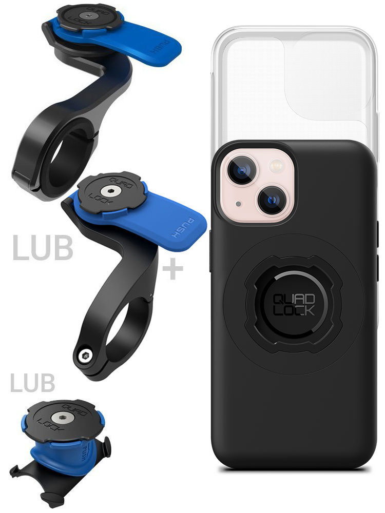 Zestaw rowerowy: etui MAG na telefon iPhone 13 mini (magnetyczne) + wodoodporny pokrowiec MAG + mocowanie Quad Lock