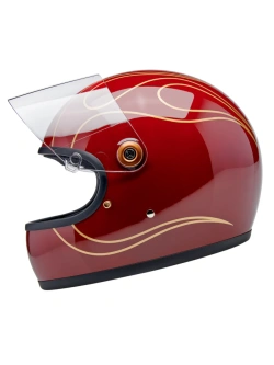 Kask integralny Biltwell Gringo S Flames czerwono-złoty