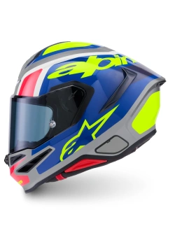Kask integralny Alpinestars S-R7 Lumen srebrno-niebiesko-fluo