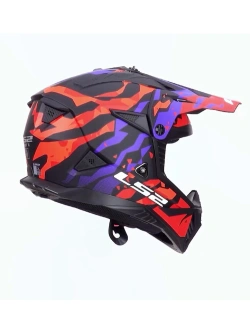 Kask enduro LS2 MX708 Fast II Grotesk fioletowo-pomarańczowy