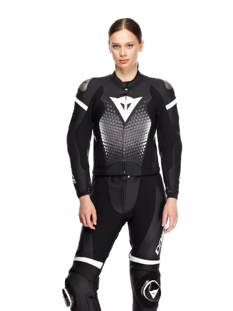 Kombinezon motocyklowy dwuczęściowy damski Dainese Fulminea biało-czarny