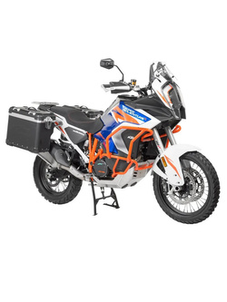 Zestaw: kufry boczne czarne "And-Black" Zega Evo X + stelaże srebne Touratech KTM Super Adventure 1290 S/R (21-24) [poj.: 38+38l]