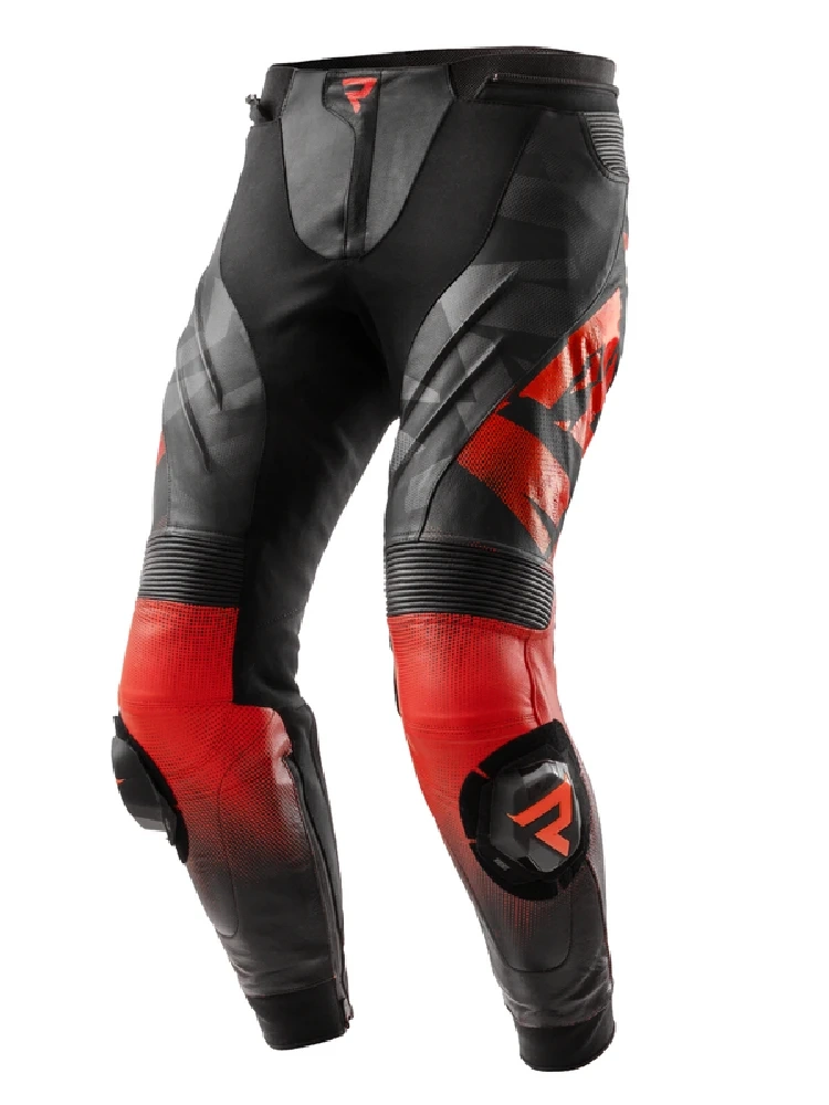 Spodnie motocyklowe skórzane Rebelhorn Inferno czarno-czerwone