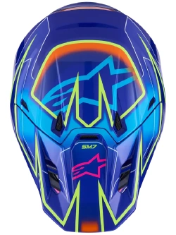 Kask enduro Alpinestars SM7 Cast niebiesko-różowy-fluo połysk