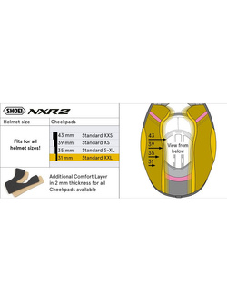 Wkładki policzkowe Shoei do kasku NXR II 31 mm