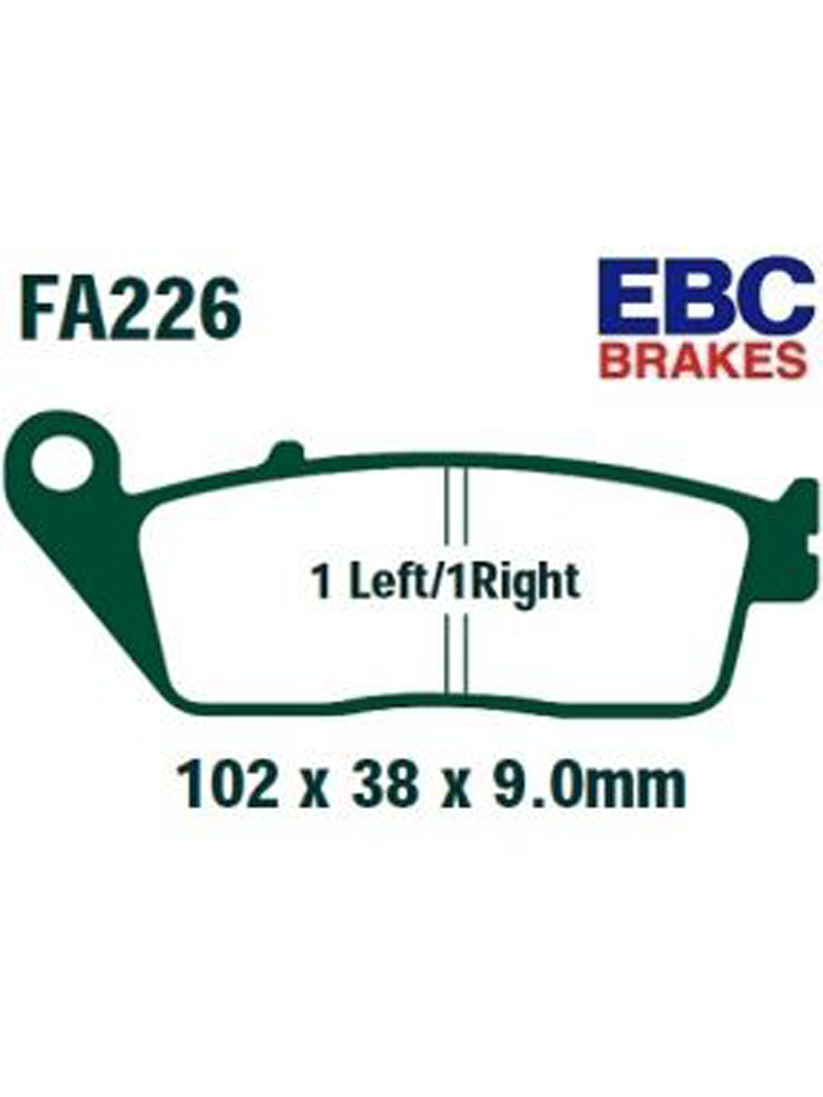 Klocki hamulcowe EBC FA226 102 x 38 x 9.0mm NA PRZÓD