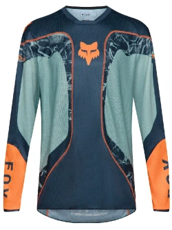 Bluza enduro Fox 180 Image Print niebiesko-pomarańczowa