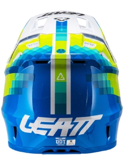 Kask enduro Leatt Moto 7.5 V25 Pixel biało-niebiesko-żółty z goglami biało-niebieskimi