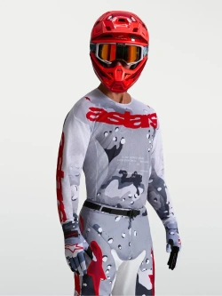 Bluza cross Alpinestars MX Racer Air Lone biało-szaro-czerwona