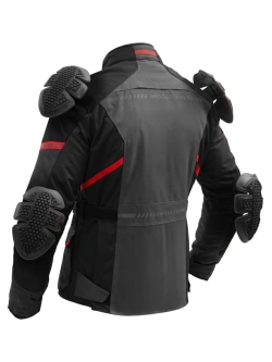 Kurtka motocyklowa tekstylna Broger Overland czarno-szaro-czerwona