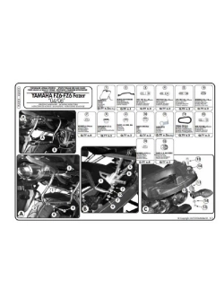 Stelaż kufrów bocznych Monokey Side Kappa Yamaha FZ6/ 600 Fazer (04-11) [mocowany do stelaża centralnego]