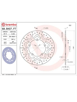 Tarcza Hamulcowa Brembo Serie Oro Fixed Prime Line Yamaha Xenter 125 (12-) [śr. 267 mm]