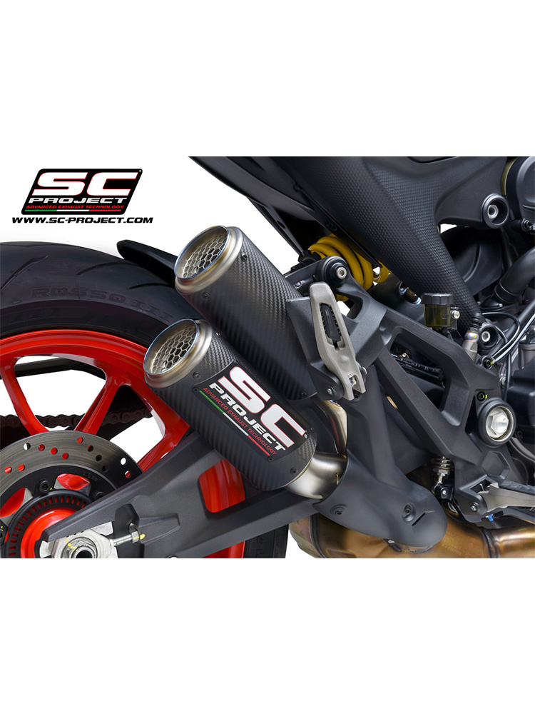 Tłumik motocyklowy podwójny SC-Project CR-T Ducati Monster 937 (21-24) carbon