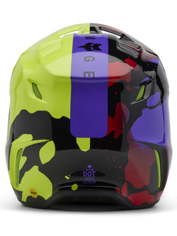 Kask enduro Fox V3 Throttle czarno-czerwono-fluo
