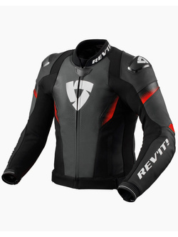 Kurtka motocyklowa skórzana REV’IT! Control czarno-fluo czerwona
