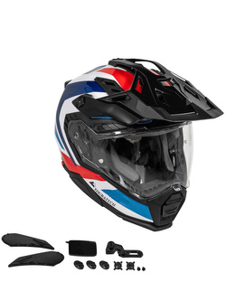 Kask adventure Touratech Aventuro Pro Carbon czarno-niebiesko-czerwony