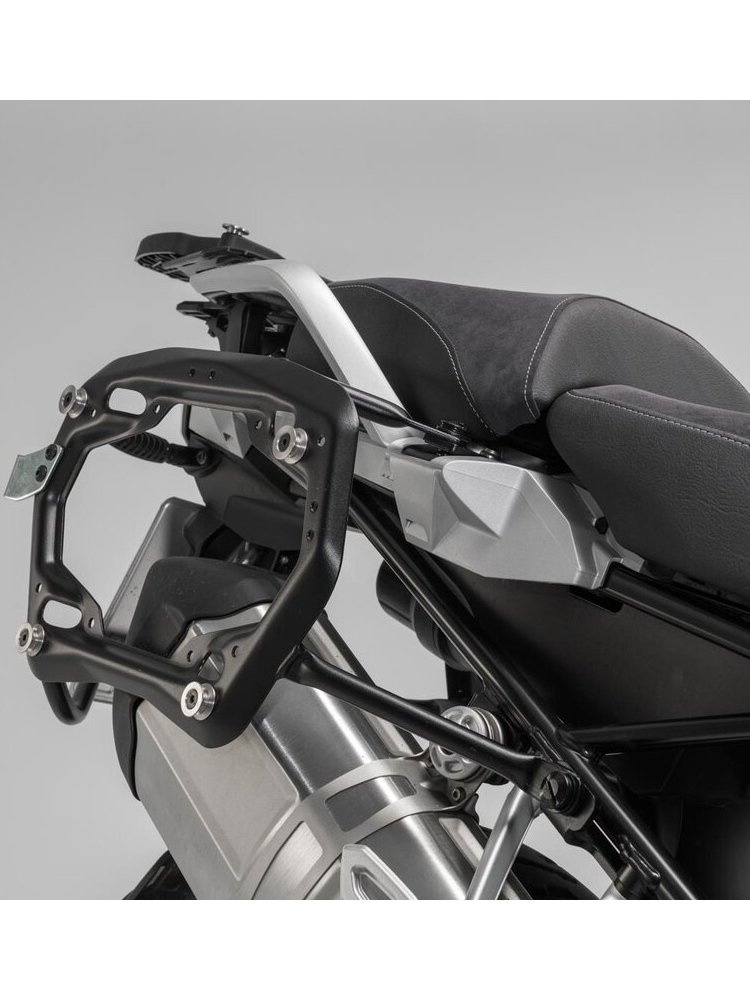 Zestaw: kufry boczne 45/37L + kufer centralny 38L TRAX ADV+ stelaże SW-MOTECH do motocykla BMW R 1200 GS LC Adv/1250 GS Adv (13-) czarne