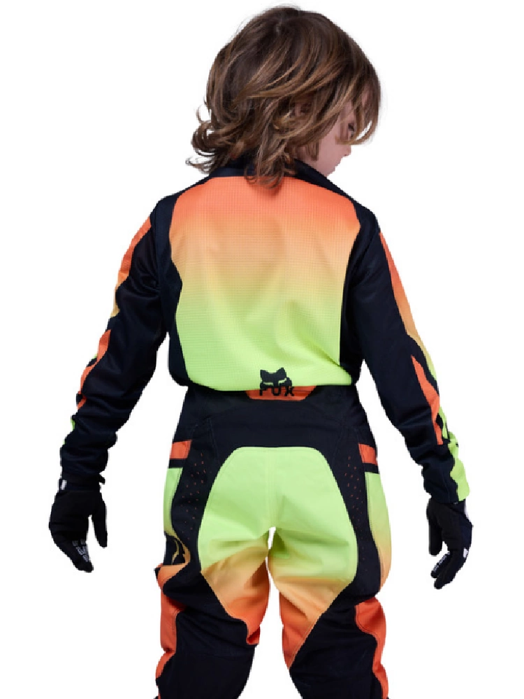 Bluza enduro dziecięca Fox 180 Shield czarno-pomarańczowo-żółta