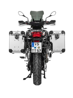 Zestaw: kufry boczne z anodowanego aluminium srebrne Zega Evo X + stelaże czarne Touratech BMW F850GS/ Adventure/ F750GS/ F900GS Adventure/ F800GS (24-) (2 x 45L)