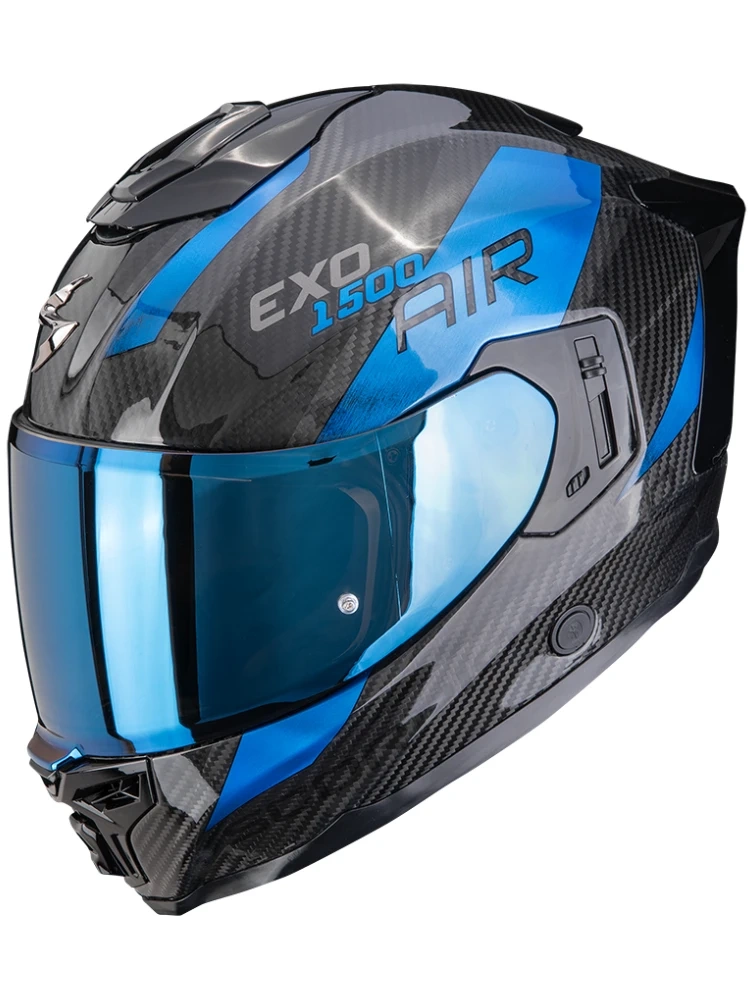 Kask integralny Scorpion EXO-1500 CARBON AIR Platted czarno-niebieski