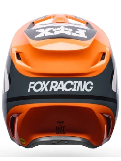 Kask enduro dziecięcy Fox V1 Draft czarno-biało-pomarańczowy