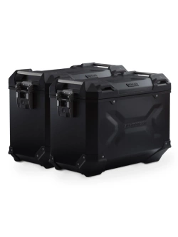 Zestaw: kufry boczne TRAX ADV + stelaże PRO SW-Motech KTM (wybrane modele) czarne [poj.: 2 x 45 L]