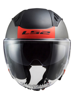 Kask otwarty LS2 OF600 Copter II Urbane biało-szaro-czerwony matowy