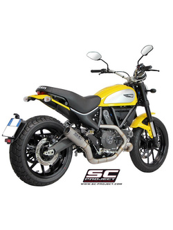 Pełny układ wydechowy SC-Project 2-1, CR-T Titanium / Carbon (Slip-on) - Ducati Scrambler 800 [15-16]