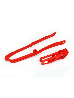 Komplet ślizg+prowadnica łańcucha UFO do Hondy CRF 250R/RX (18-21), CRF 450R/RX (17-18) czerwony