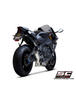 Tłumik SC-Project CR-T Carbon / Titanium, Bez katalizatora, Siatka na wylocie (Slip on) - Yamaha YZF R1 / R1M [17-19]